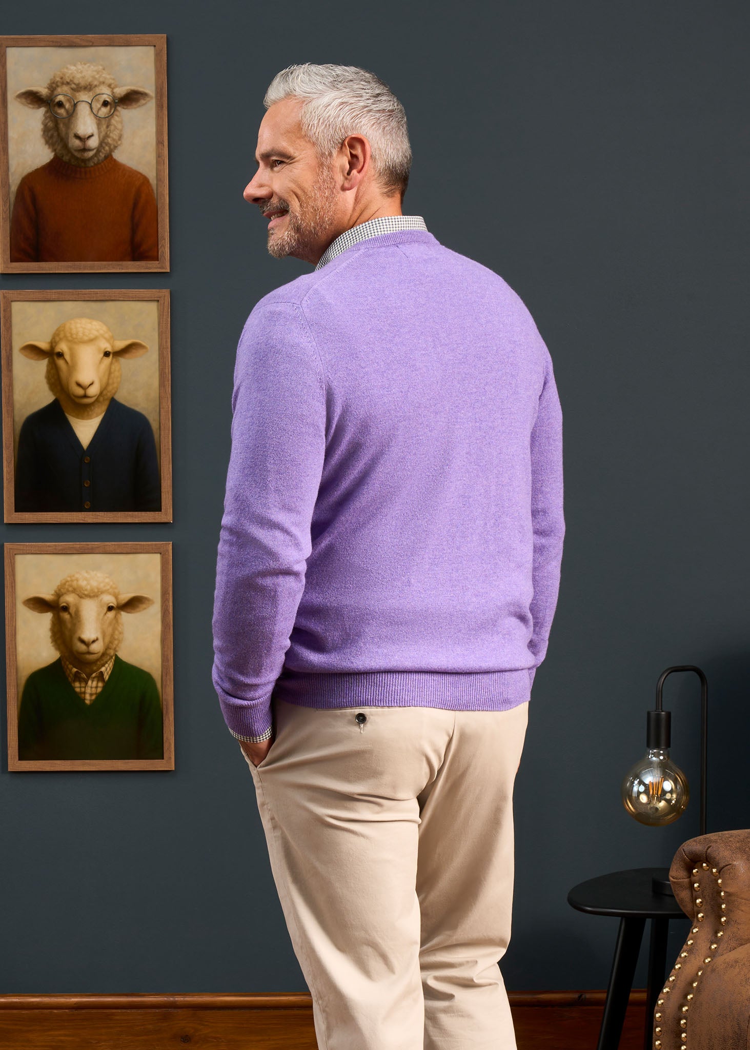 Haddington Cashmere Jumper in Heliotrope