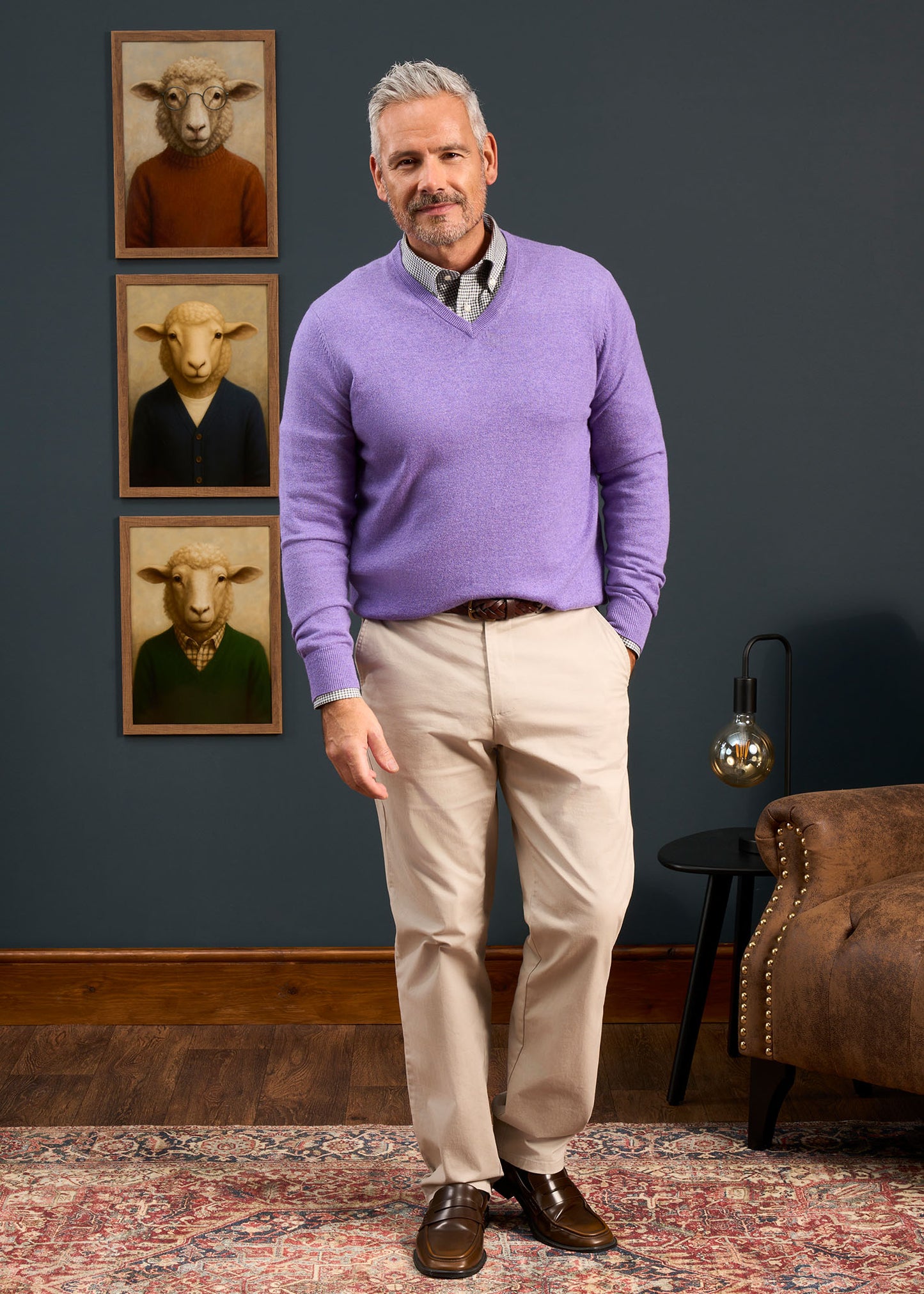 Haddington Cashmere Jumper in Heliotrope
