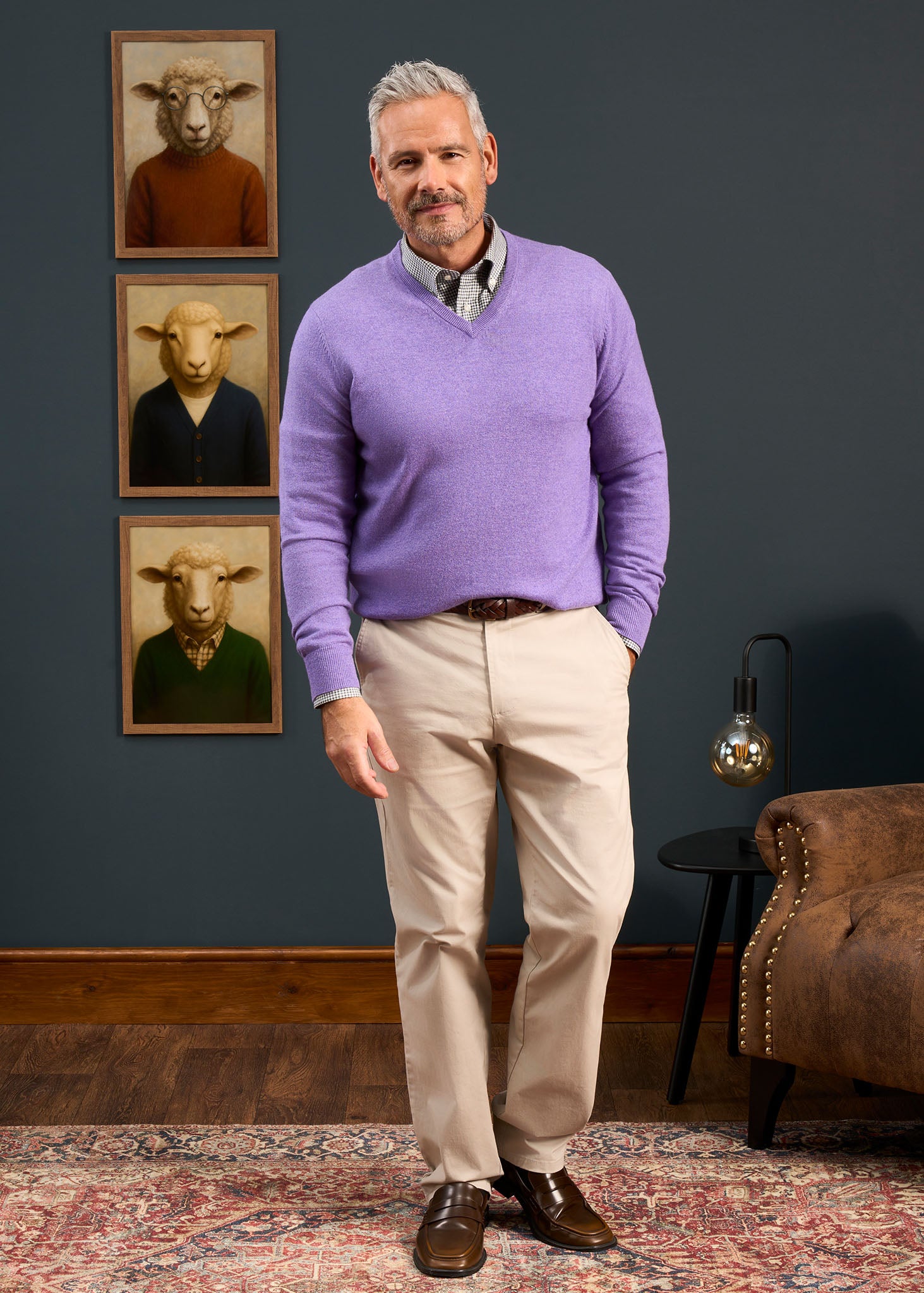 Haddington Cashmere Jumper in Heliotrope