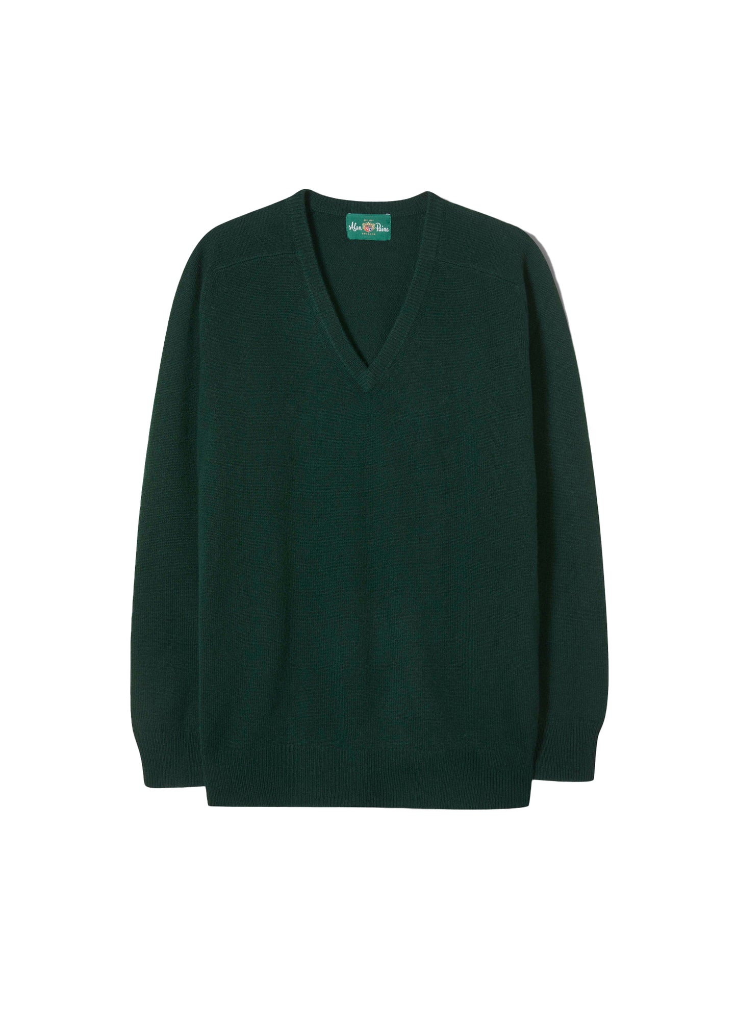 Hampshire Lambswool Jumper in Tartan Green - Classic Fit