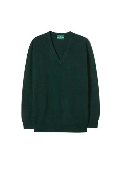 Hampshire Lambswool Jumper in Tartan Green - Classic Fit