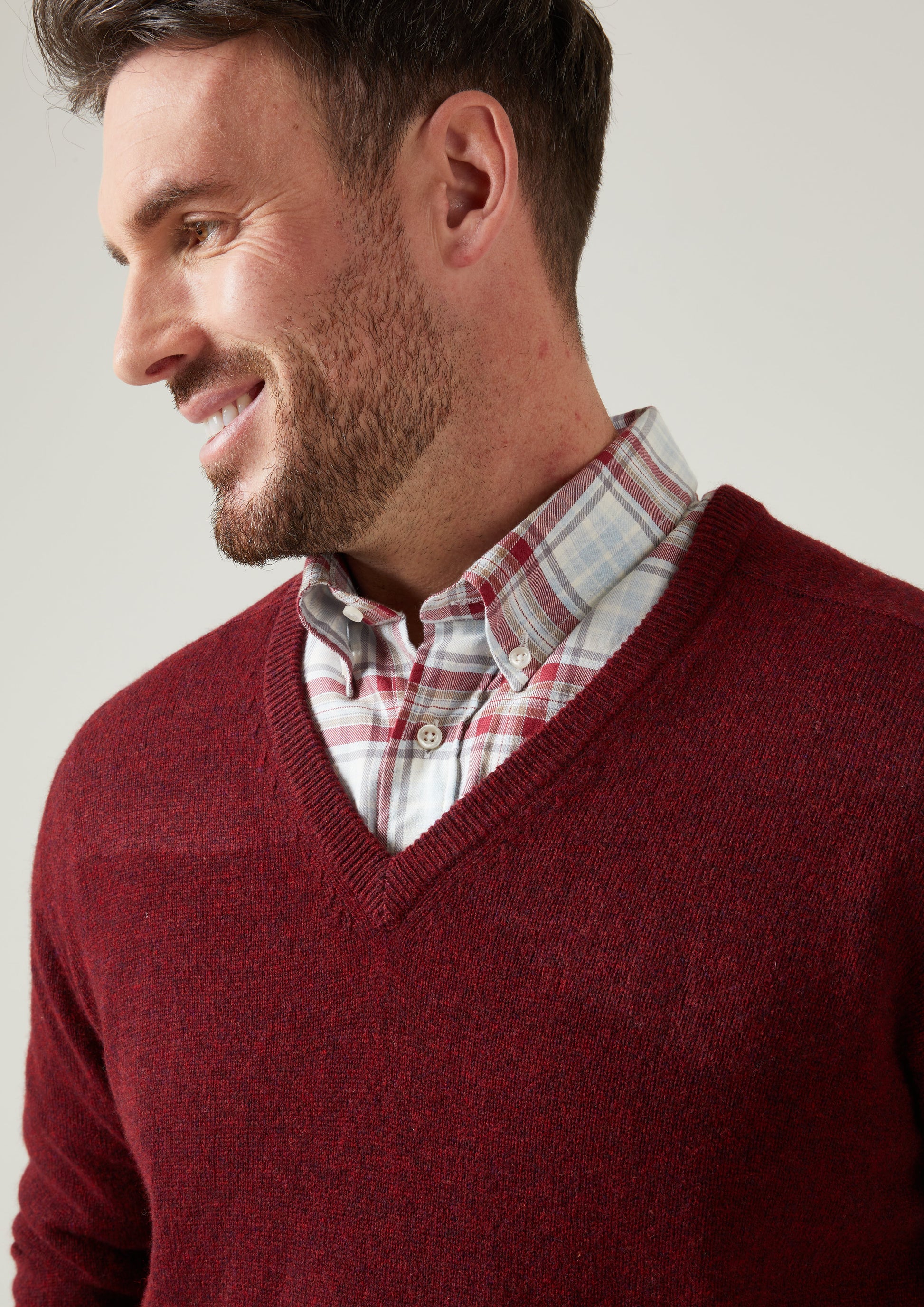 Hampshire Lambswool Jumper in Red Velvet