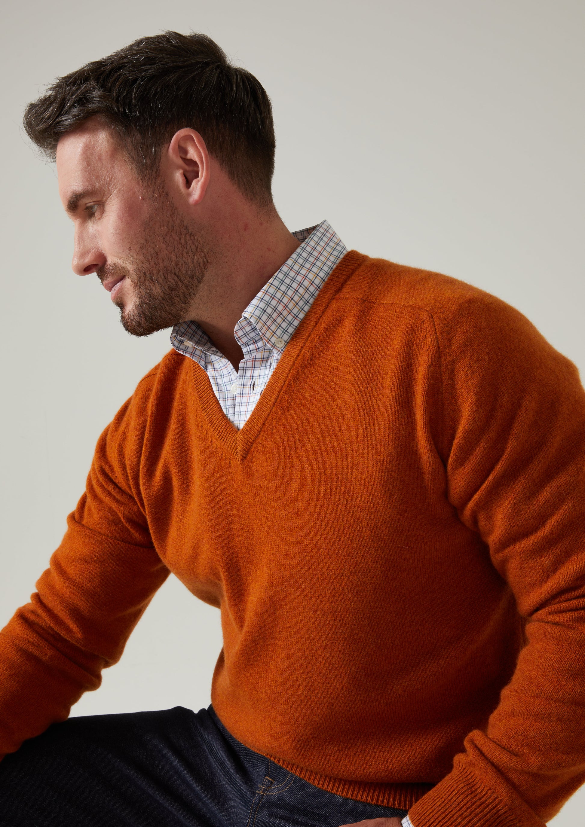 Hampshire Lambswool Jumper in Oxide