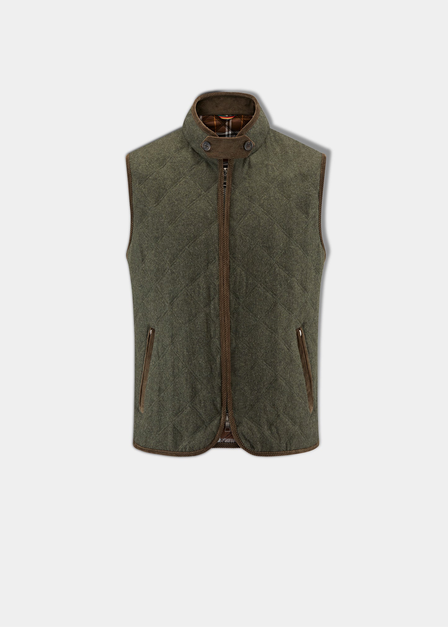 Richmond Men's Quilted Waistcoat In Olive