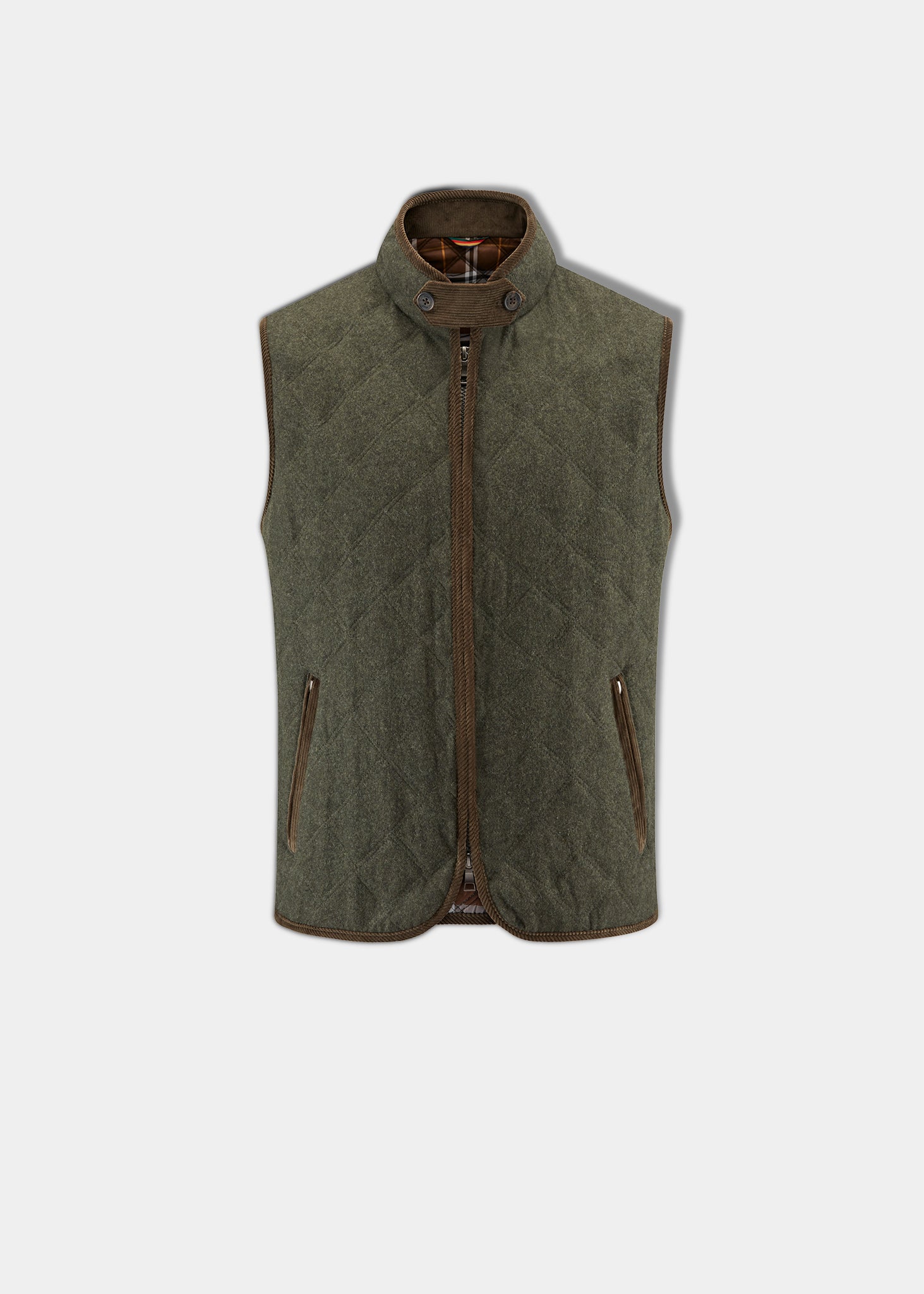 Richmond Men's Quilted Waistcoat In Olive