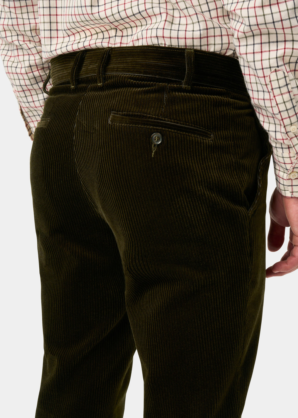 Mossbury Men's Cotton Cord Trousers In Olive