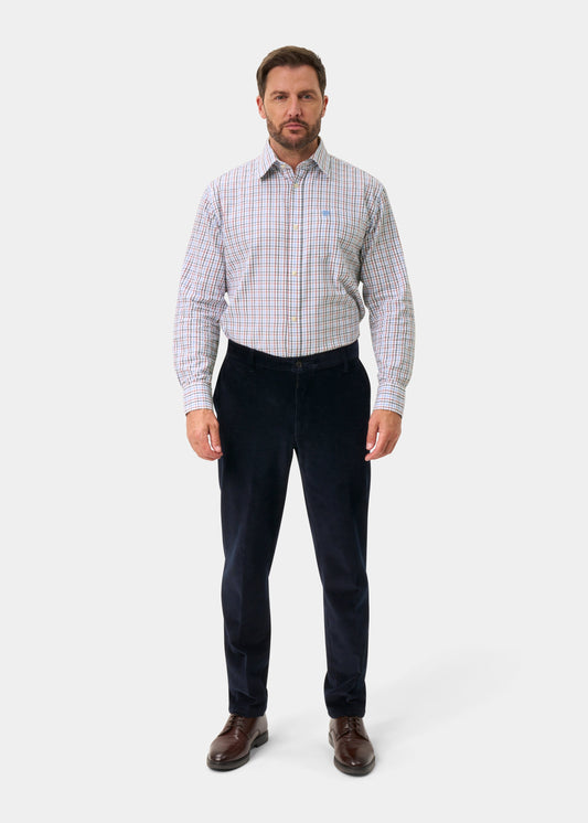 Men's Cotton Cord Trousers In Navy