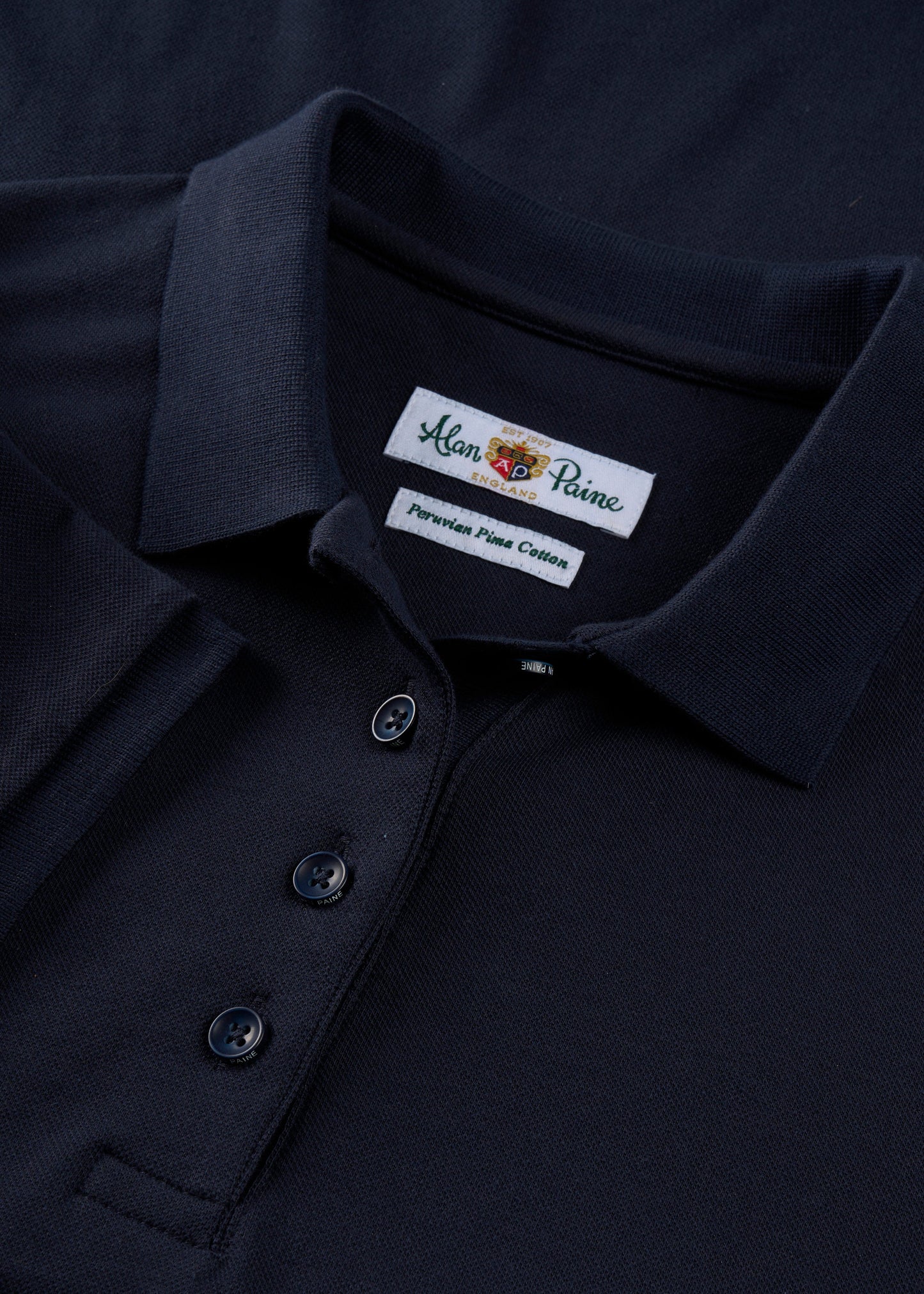 Ladies Cotton Pique Polo Shirt in Navy