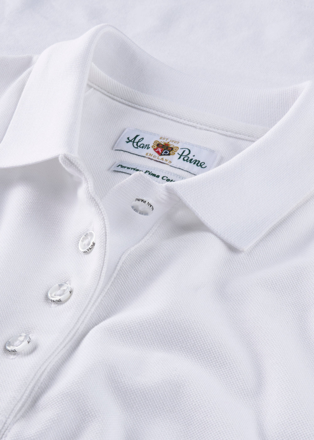 Ladies Cotton Pique Polo Shirt in White