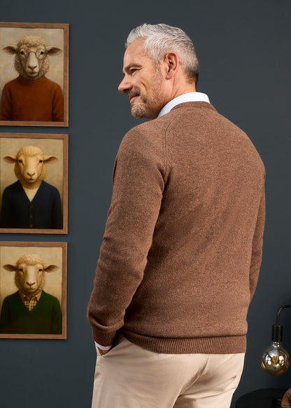 Hampshire Lambswool Jumper in Tobacco