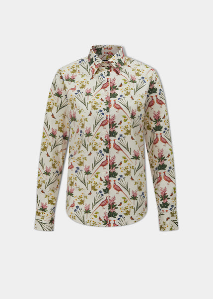 〜2/20 Classic Shirt - Cotton Floral Enb. Lawen-Womens-Printed-Cotton-