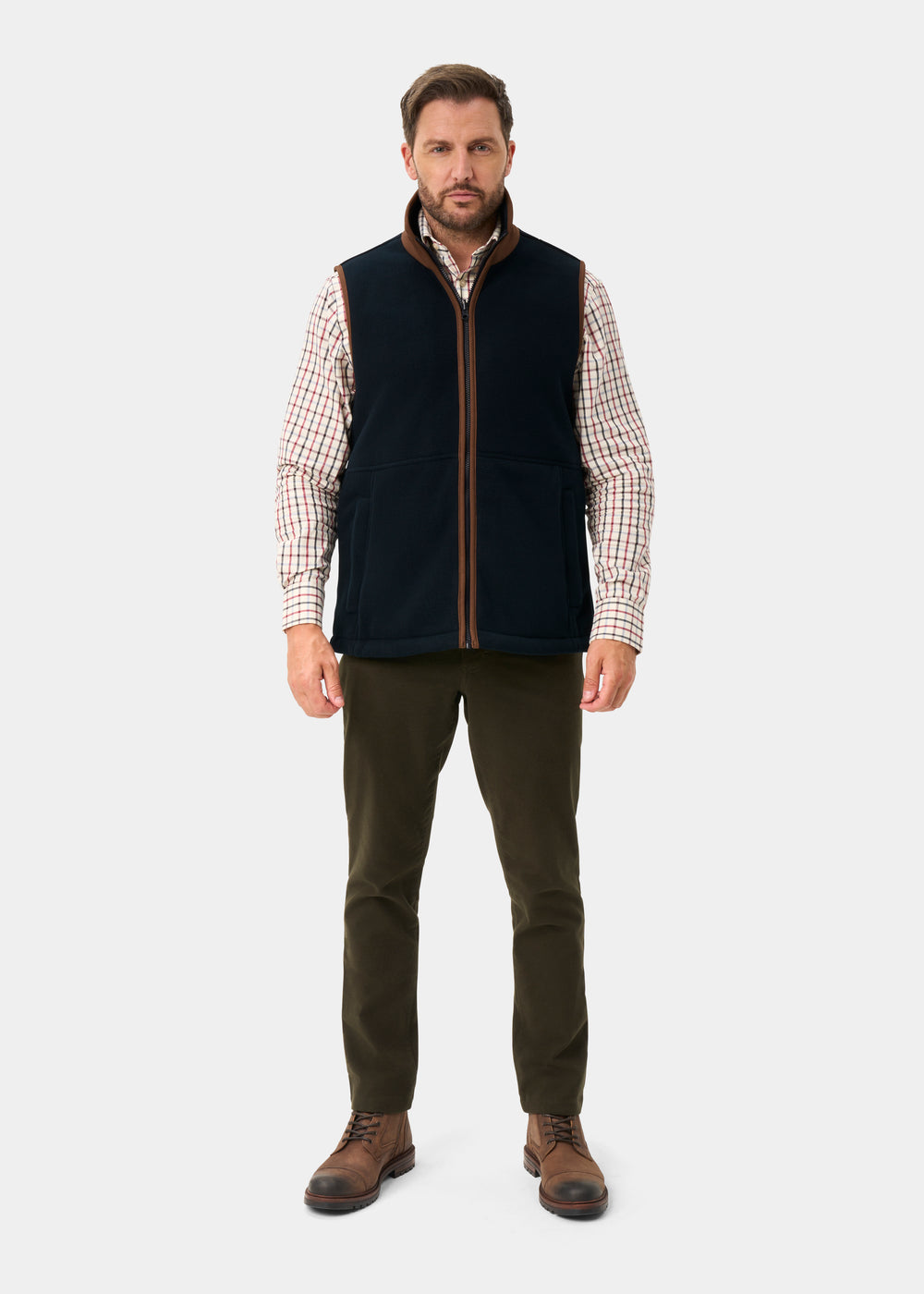 Aylsham Men's Fleece Gilet In Dark Navy - Regular Fit