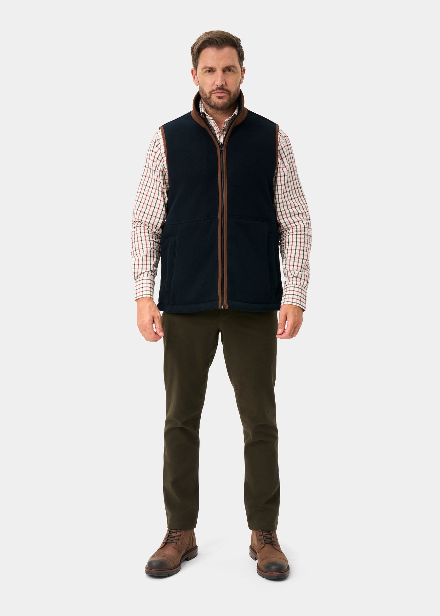 Aylsham Men's Fleece Gilet In Dark Navy - Regular Fit