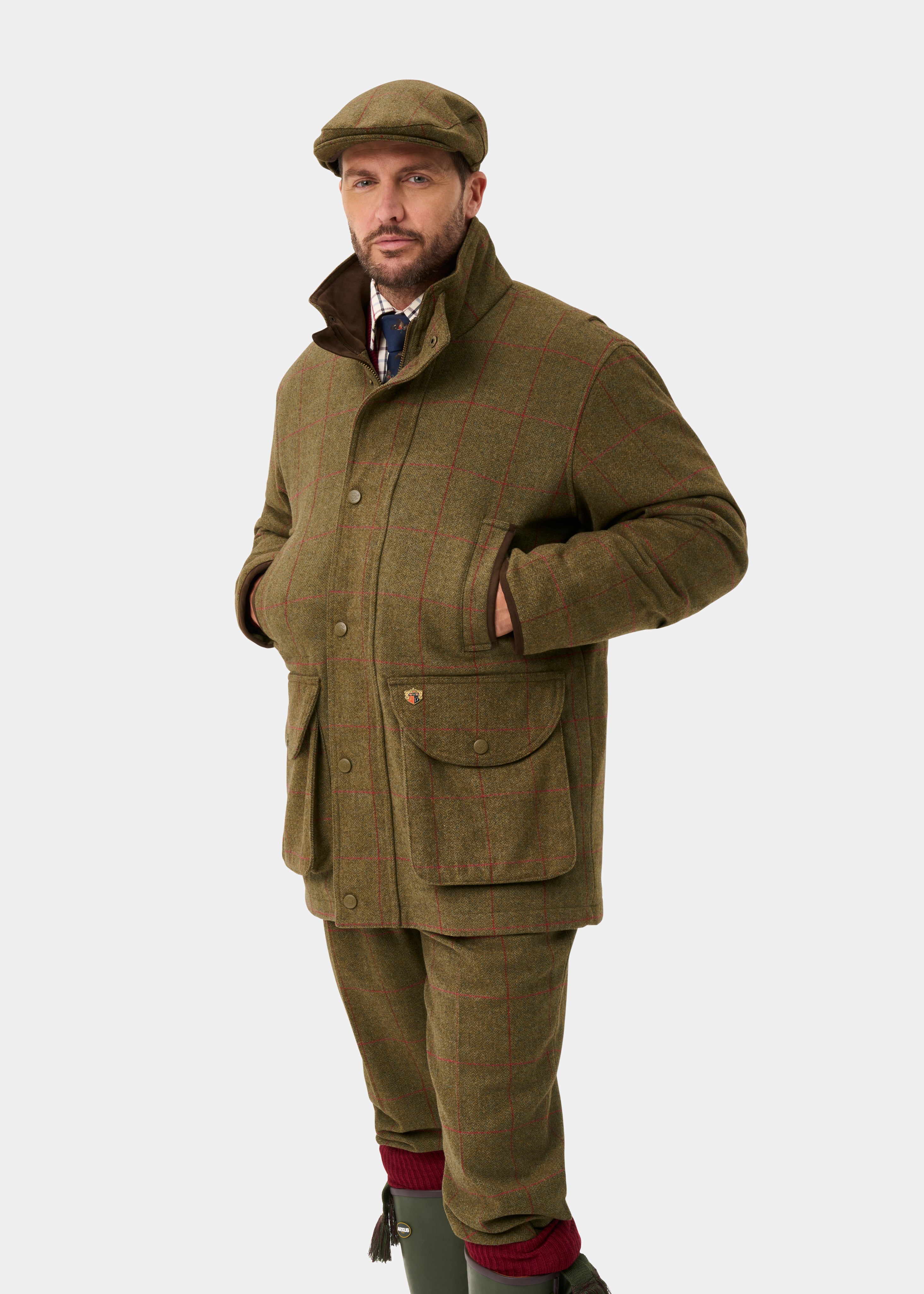 ジャケット・アウター LOUNGE LIZARD Thinsulate tweed half coat Combrook Men's Tweed Field Coat In Sage – Alan Paine