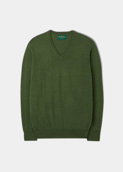Millbreck Men's Merino Wool Jumper in Forest 