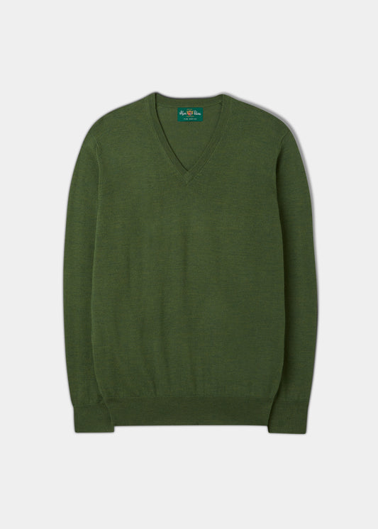 Millbreck Men's Merino Wool Jumper in Forest 