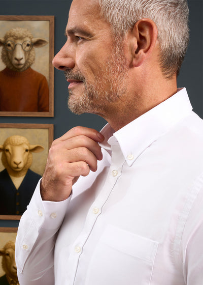 Men's Cotton Button Down White Shirt 