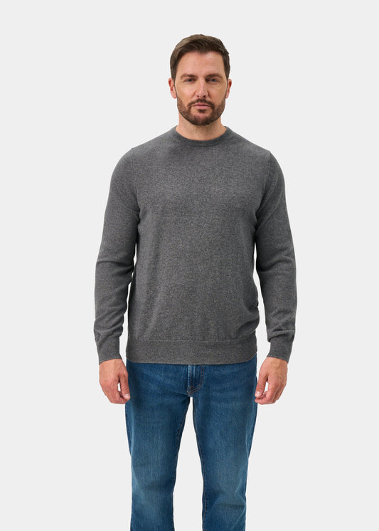 Melfort Pure Cashmere Crew Neck Jumper In Derby - Regular Fit