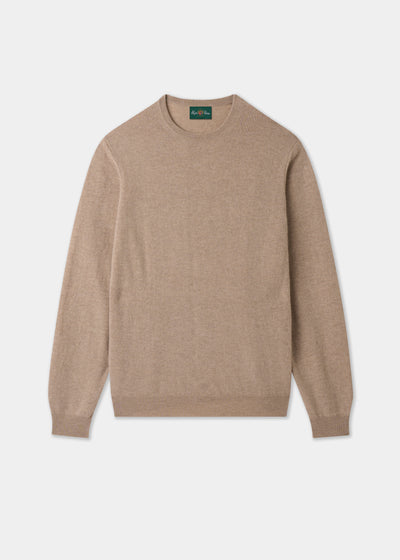 Men's Cashmere Crew Neck Jumper in Linen