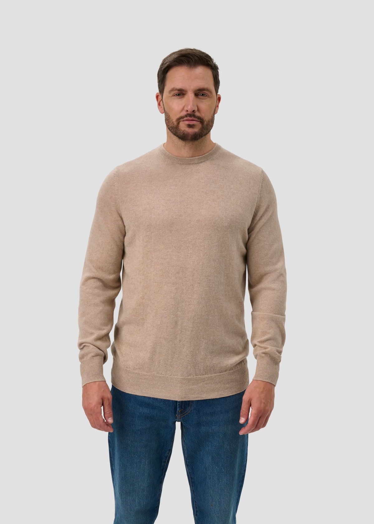 Melfort Cashmere Jumper in Linen - Regular Fit