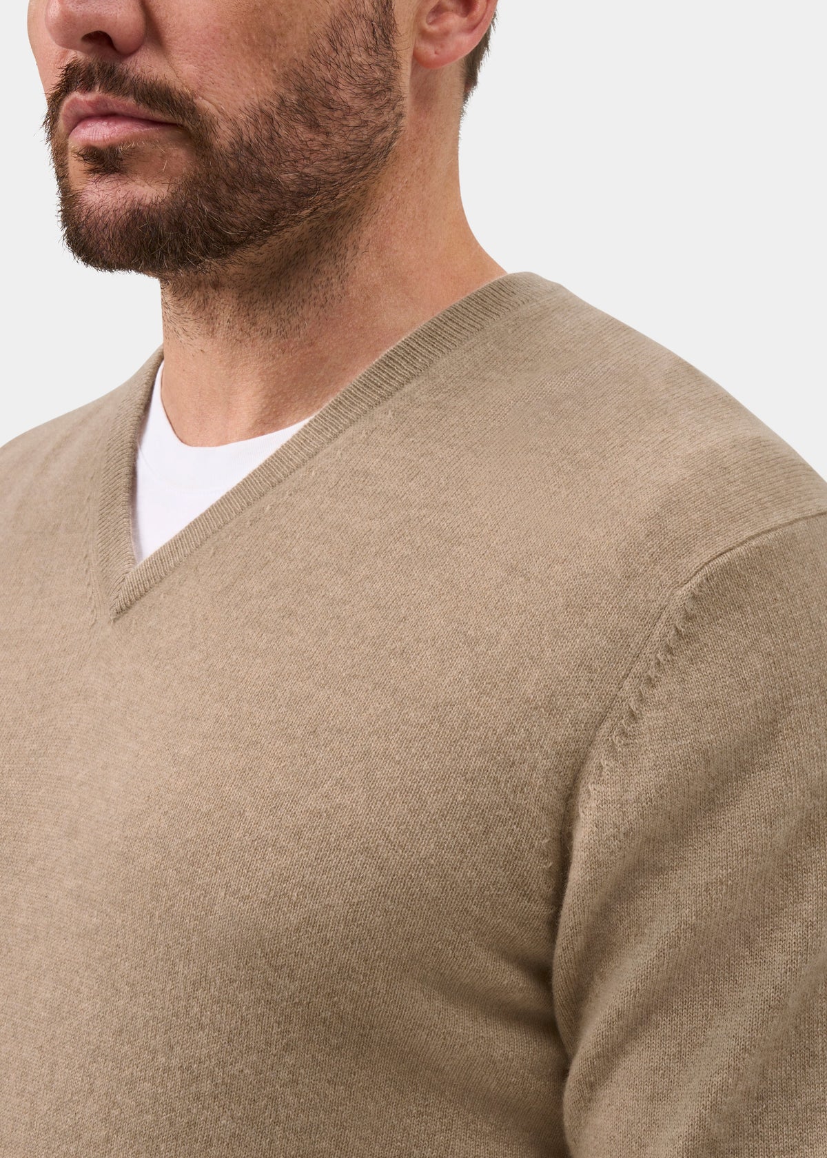 Haddington Cashmere Jumper in Linen - Regular Fit