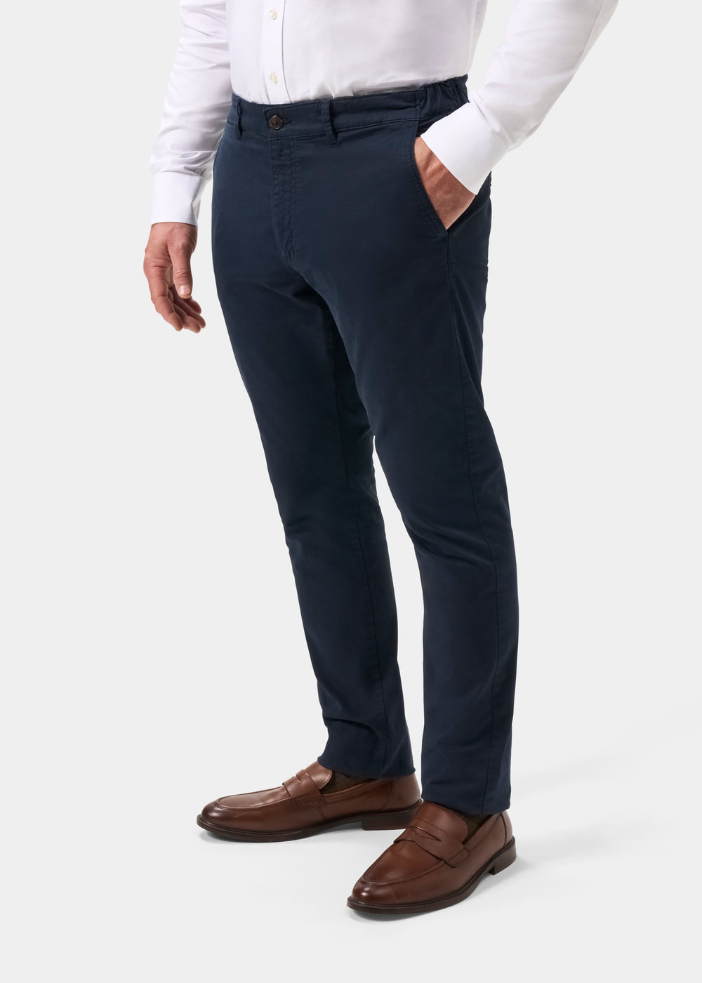 Men's Chino Trousers in Navy Blue
