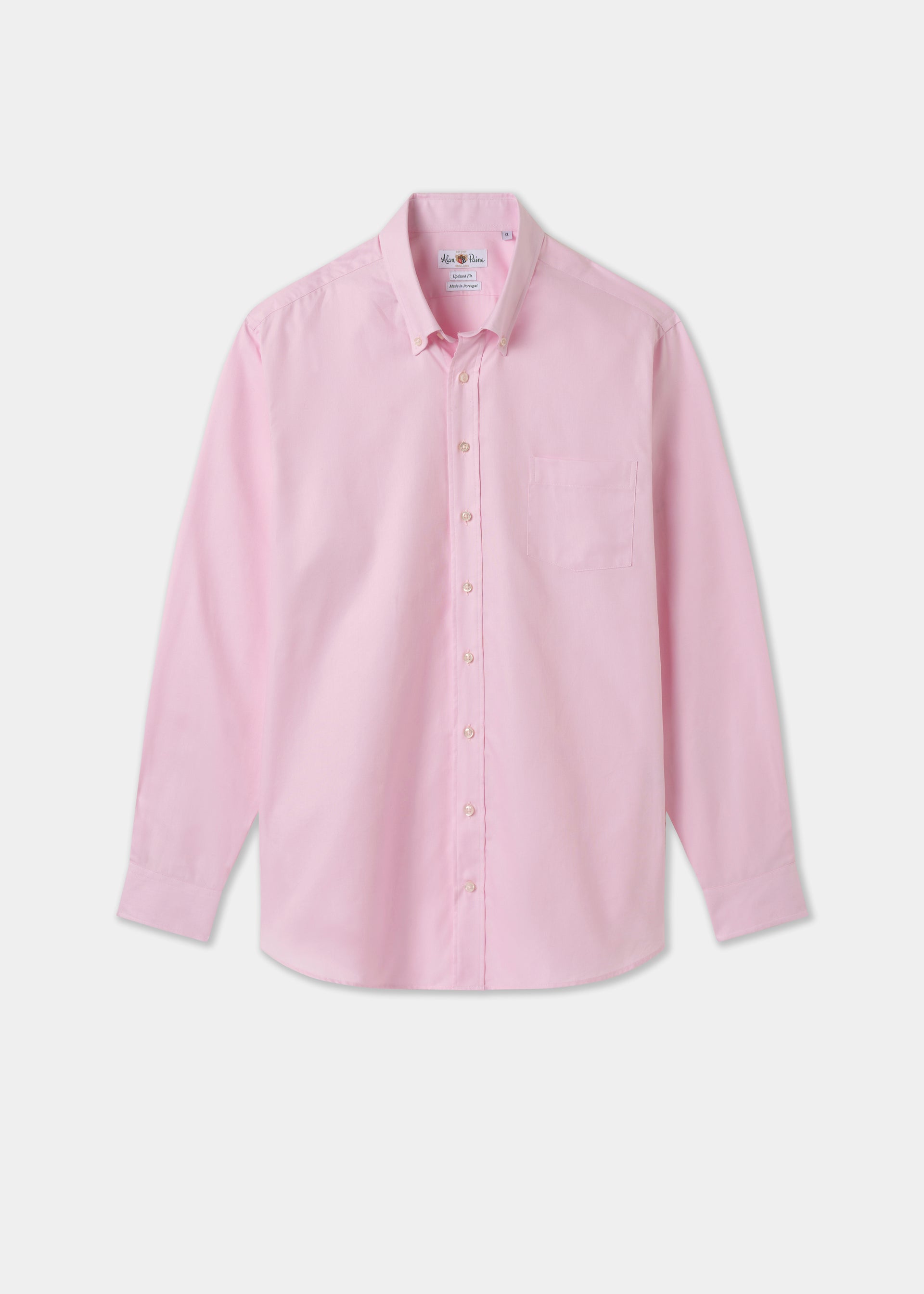 Men's Cotton Button Down Pink Shirt - Regular Fit - UK S
