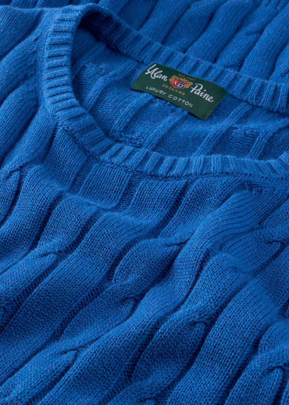 Men's Cotton Cashmere Crew Neck Jumper in Blue