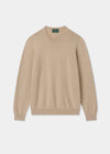 Men's Cotton Cashmere Crew Neck Jumper in Beige