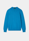 Men's Cotton Cashmere Crew Neck Jumper in Blue