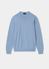 Men's Cotton Cashmere Crew Neck Jumper in Light Blue
