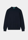 Men's Cotton Cashmere Crew Neck Jumper in Navy