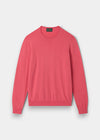 Men's Cotton Cashmere Crew Neck Jumper in Pink