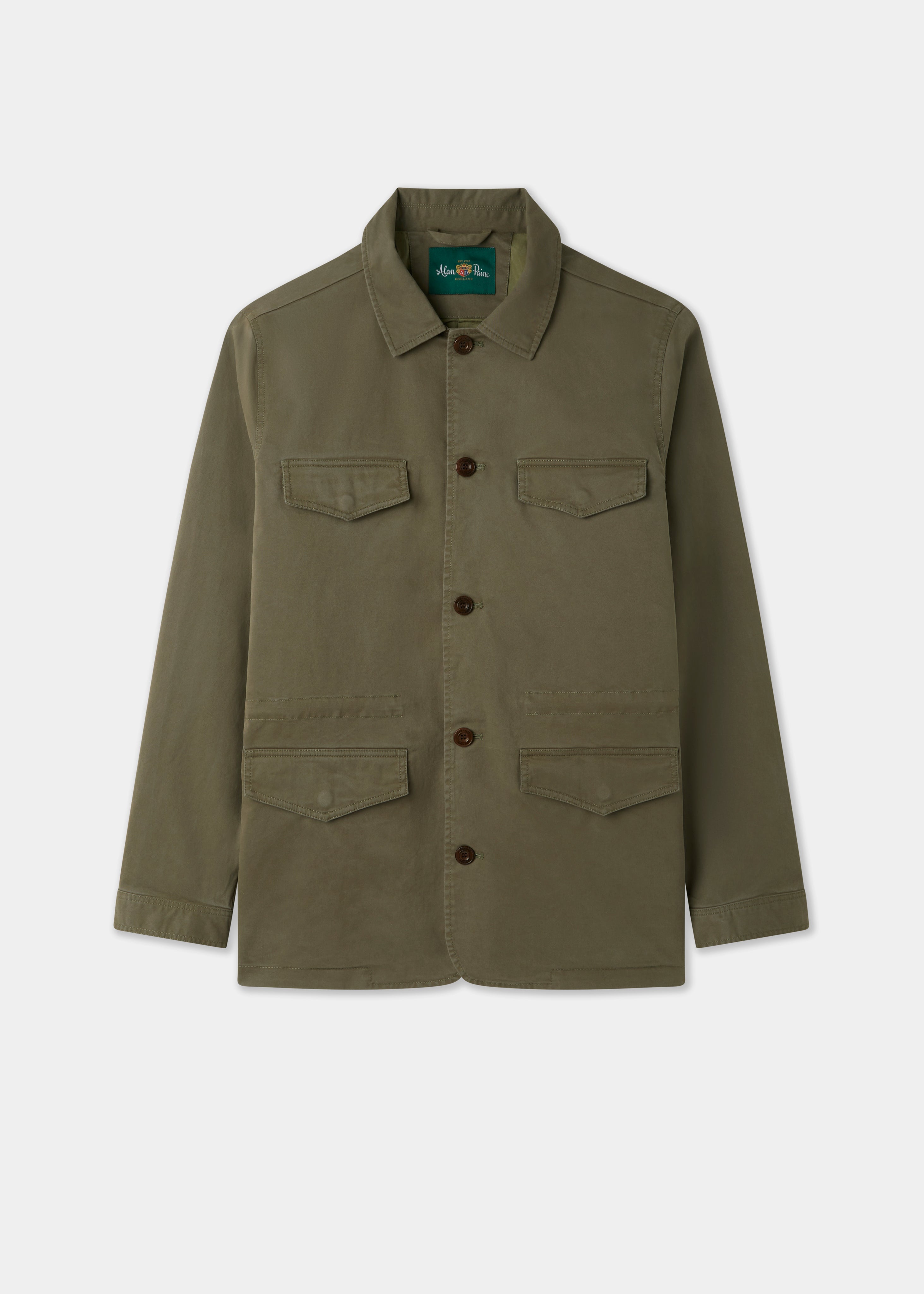 Rockmere Men's Safari Jacket In Olive | AP – Alan Paine
