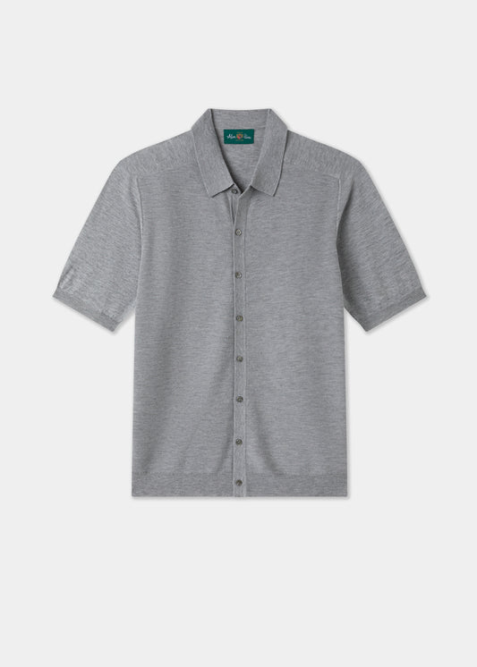 Men's Cotton Merino Shirt in Light Grey