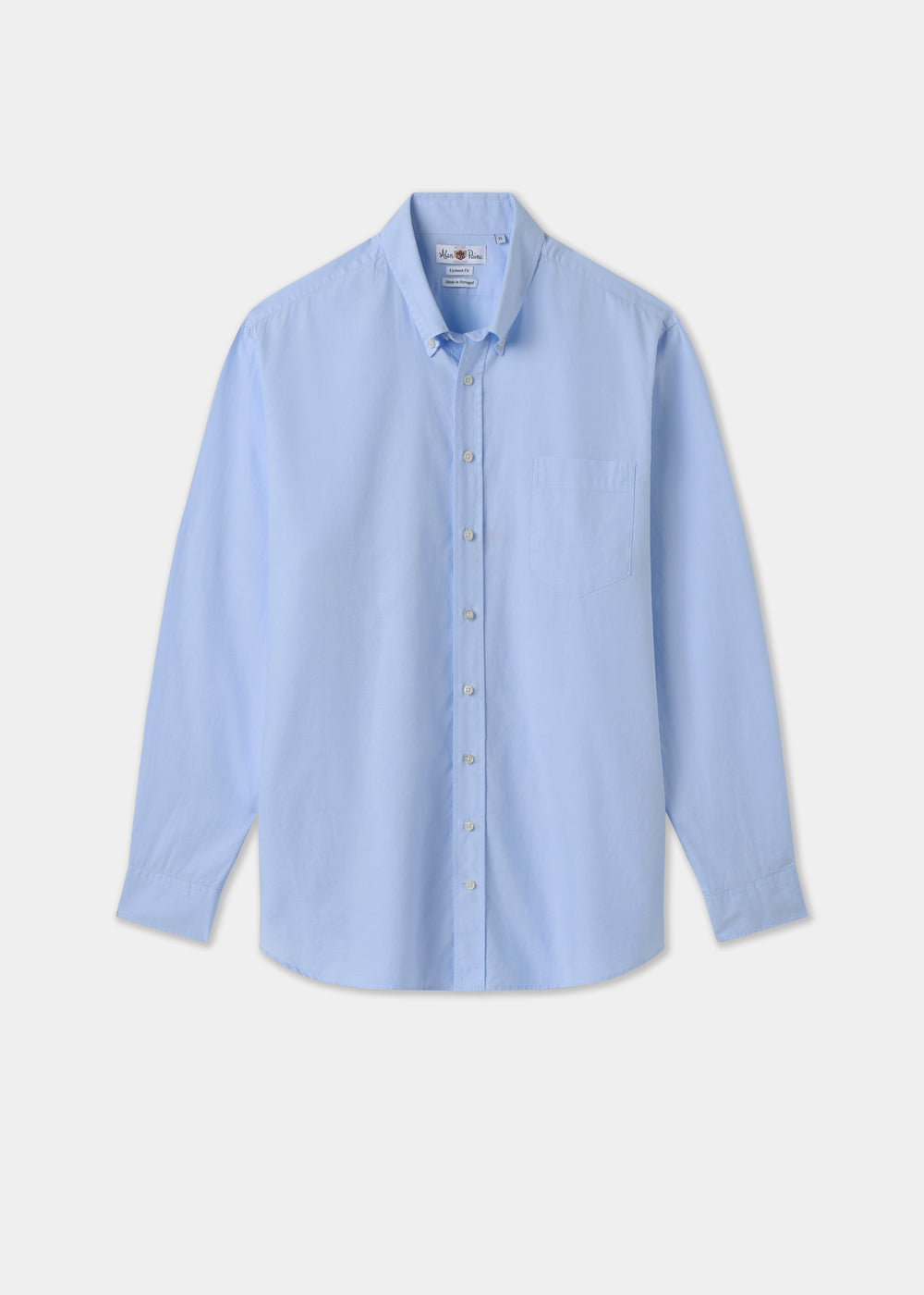Men's Oxford Cotton Long Sleeve Shirt in Blue