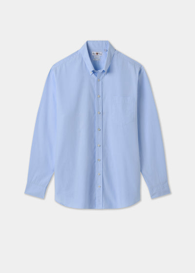 Men's Oxford Cotton Long Sleeve Shirt in Blue