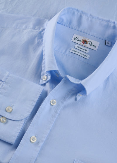 Men's Oxford Cotton Long Sleeve Shirt in Blue
