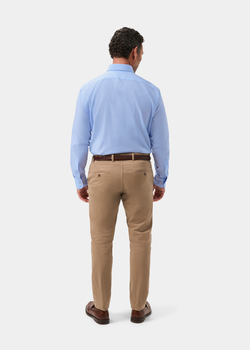 Men's Oxford Cotton Long Sleeve Shirt in Blue
