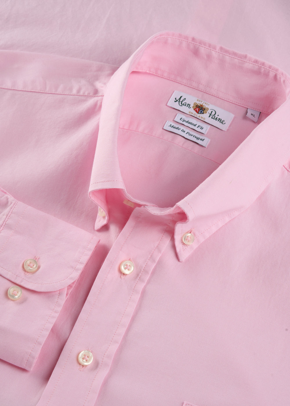 Men's Oxford Cotton Long Sleeve Shirt in Pink