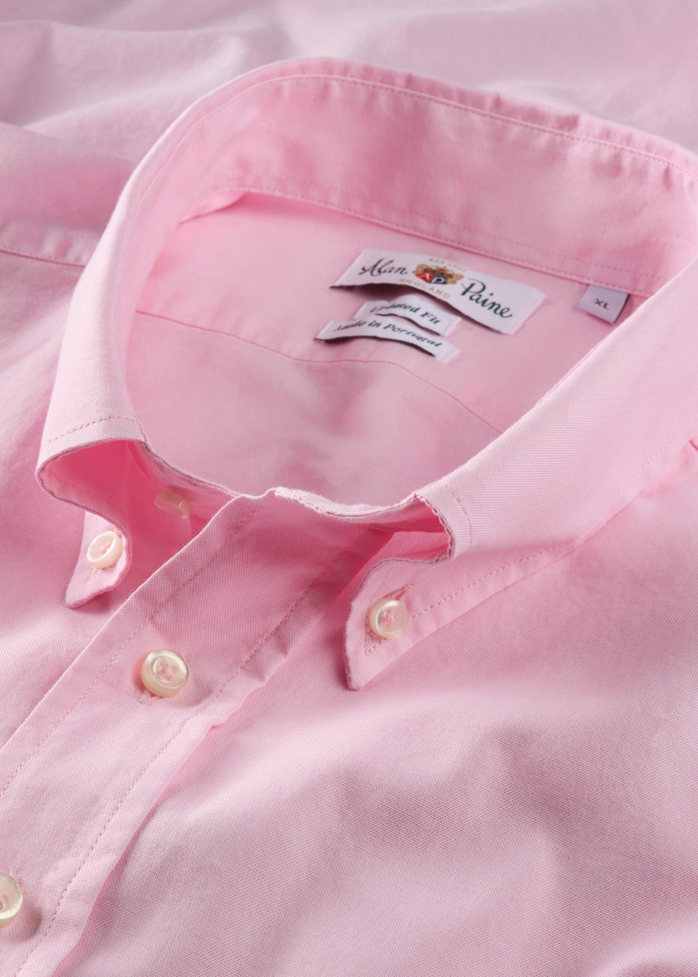 Men's Oxford Cotton Long Sleeve Shirt in Pink