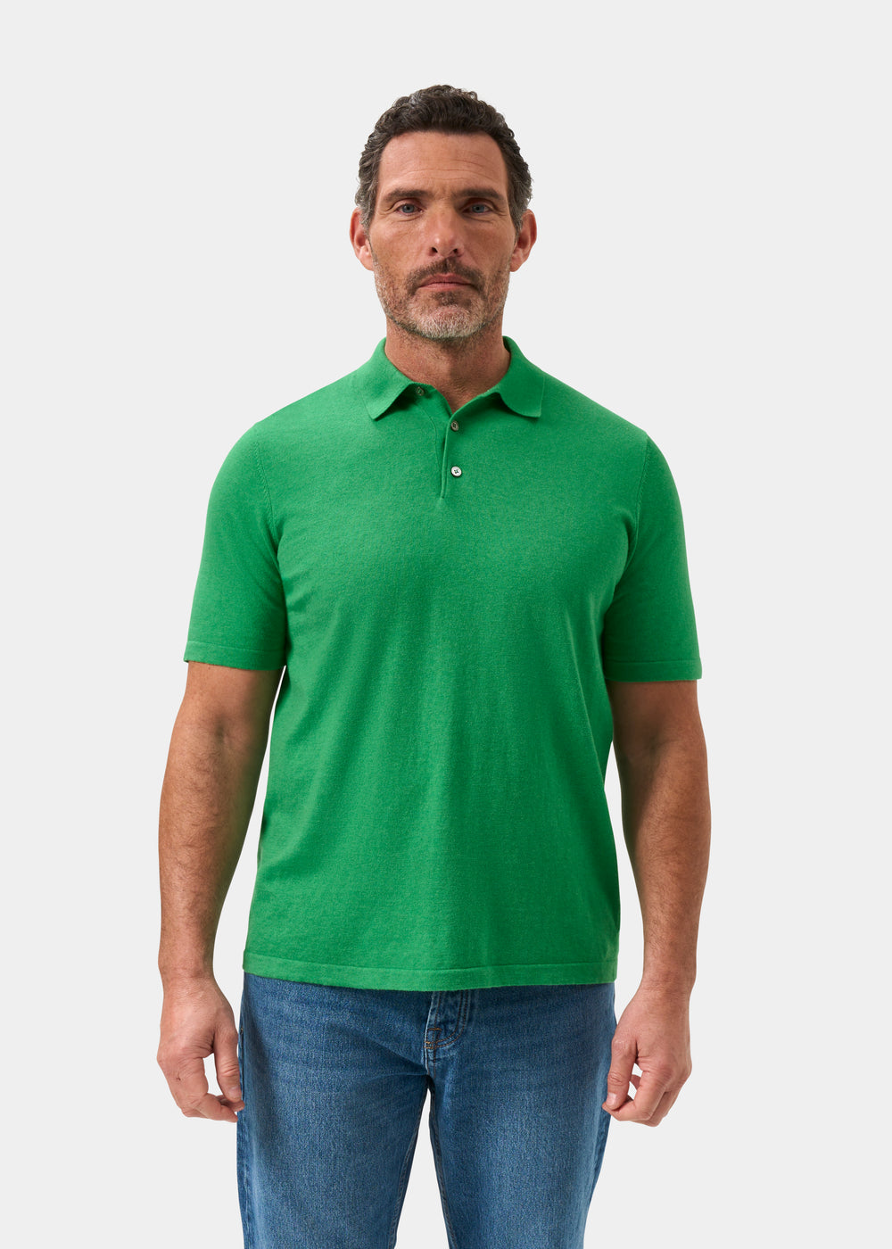 Men's Cotton Polo Shirt in Bright Green