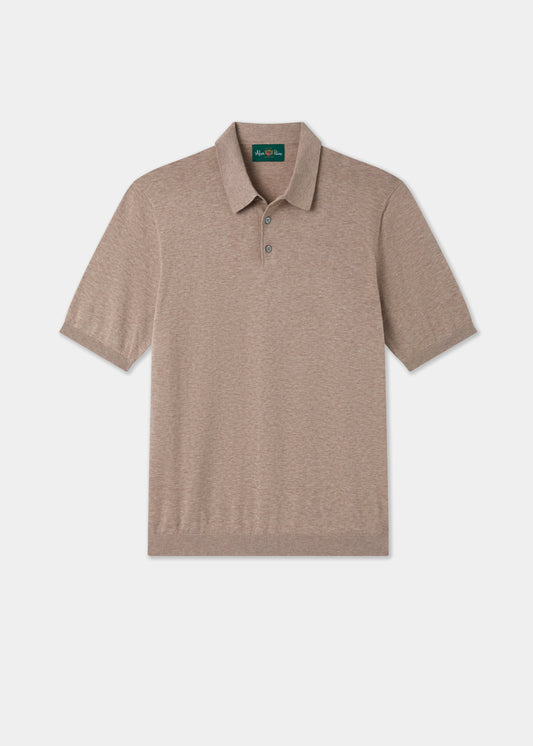 Men's Cotton Polo Shirt in Brown