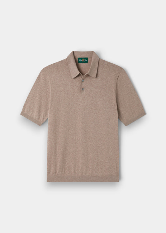 Paignton Cotton Polo Shirt In Coffee Mix