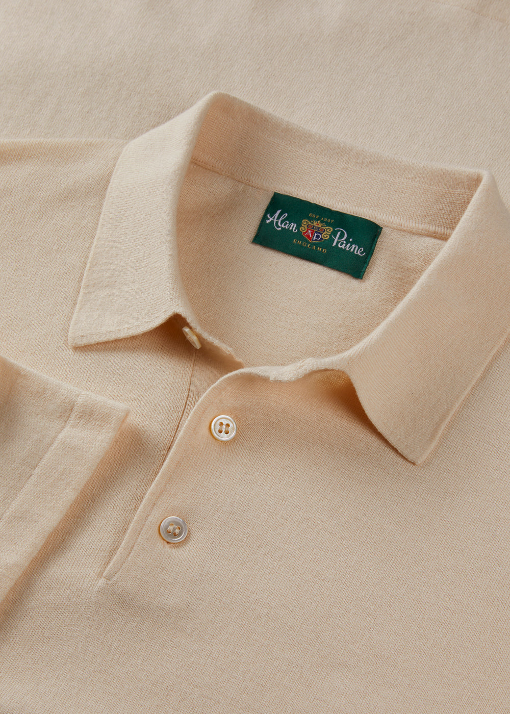 Men's Cotton Polo Shirt in Cream