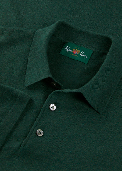 Men's Cotton Polo Shirt in Dark Green