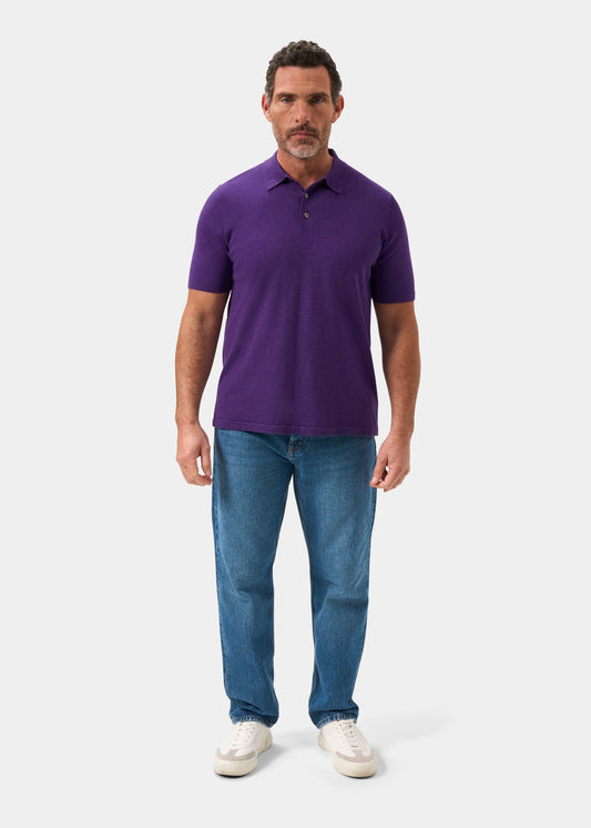 Men's Cotton Polo Shirt in Dark Purple