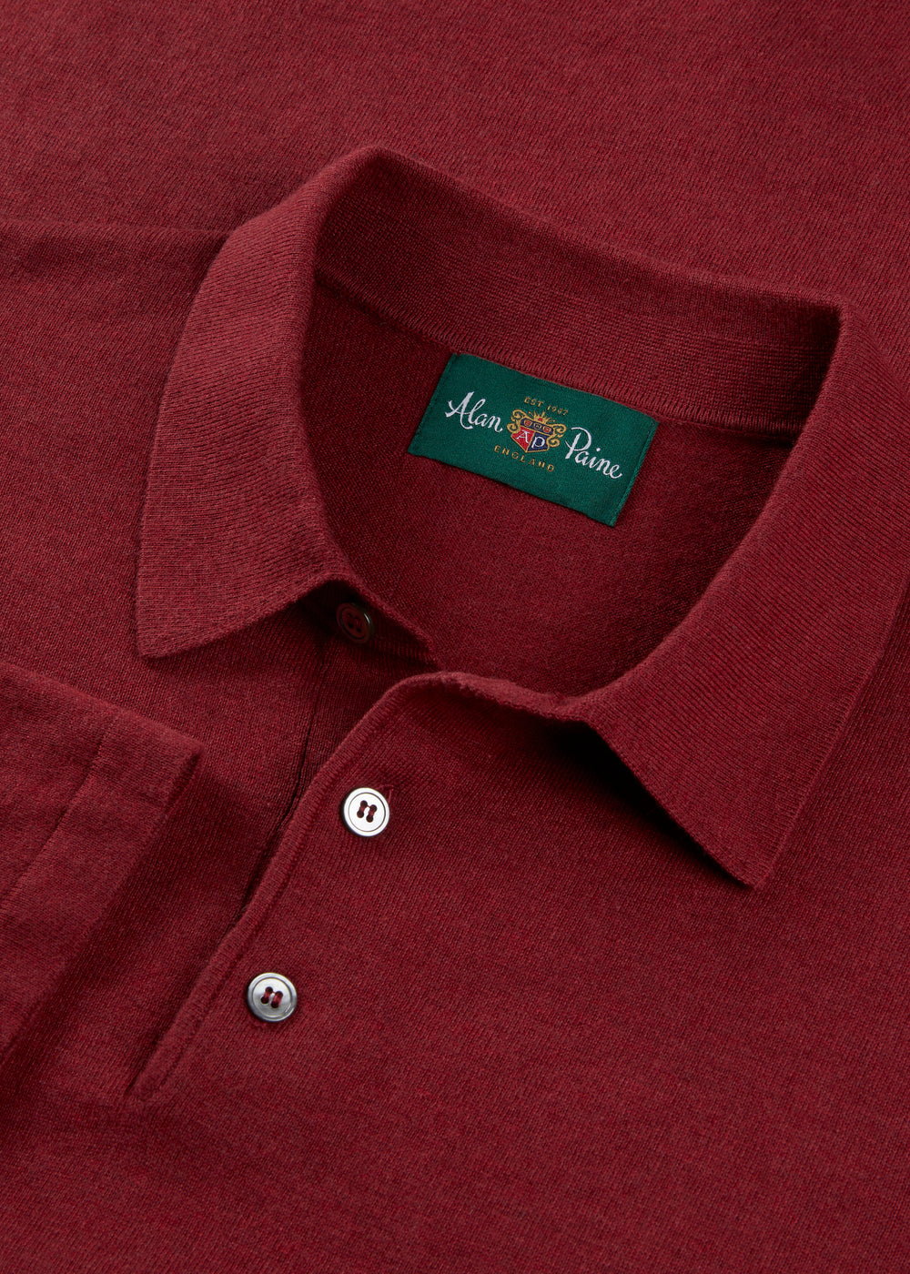 Men's Cotton Polo Shirt in Dark Red
