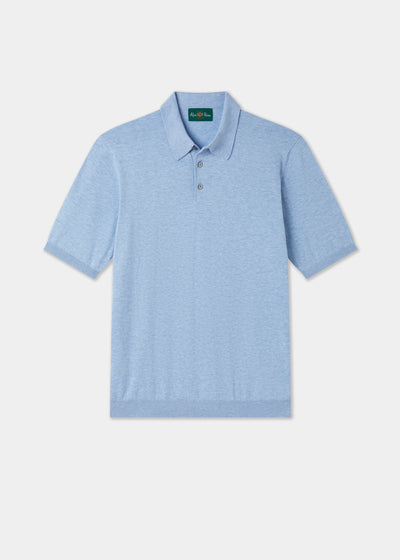 Men's Cotton Polo Shirt in Light Blue