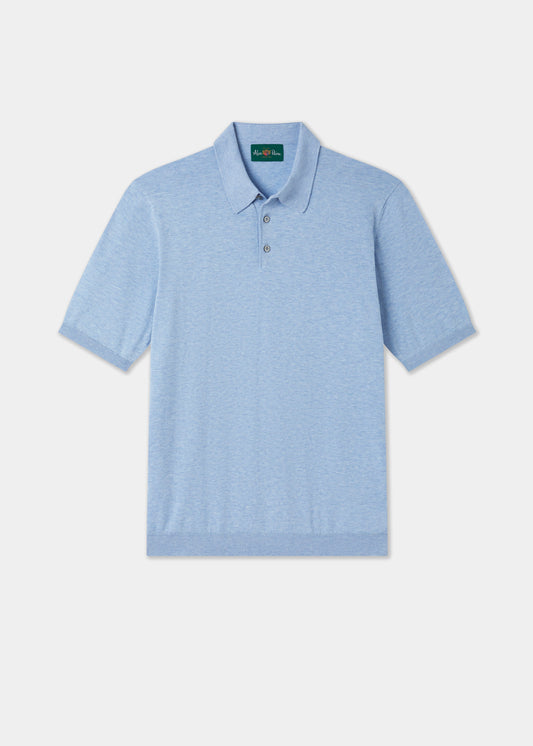 Men's Cotton Polo Shirt in Light Blue